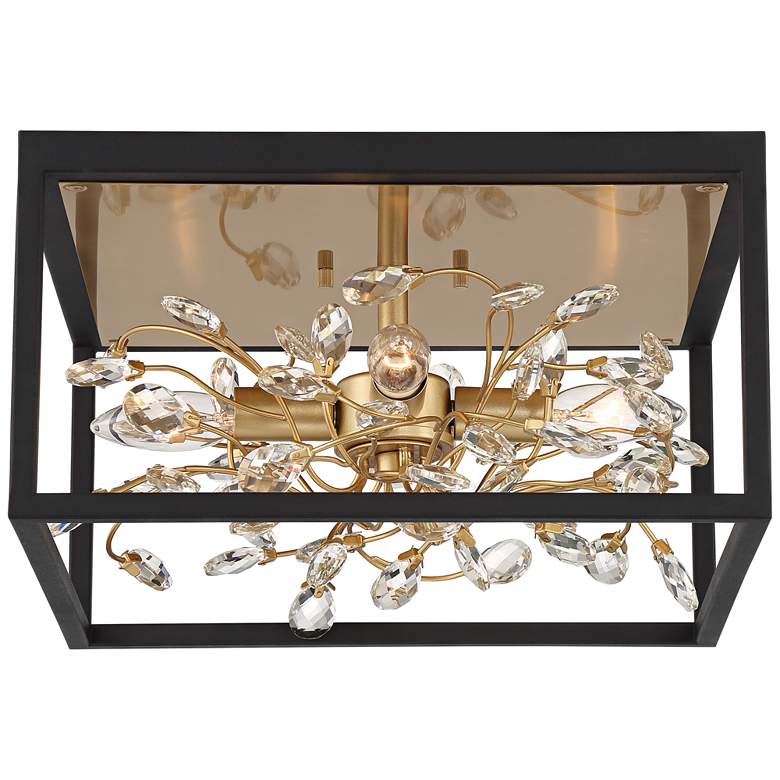 Image 6 Possini Euro Carrine 14 1/4 inch Wide Black Gold Flushmount Ceiling Light more views