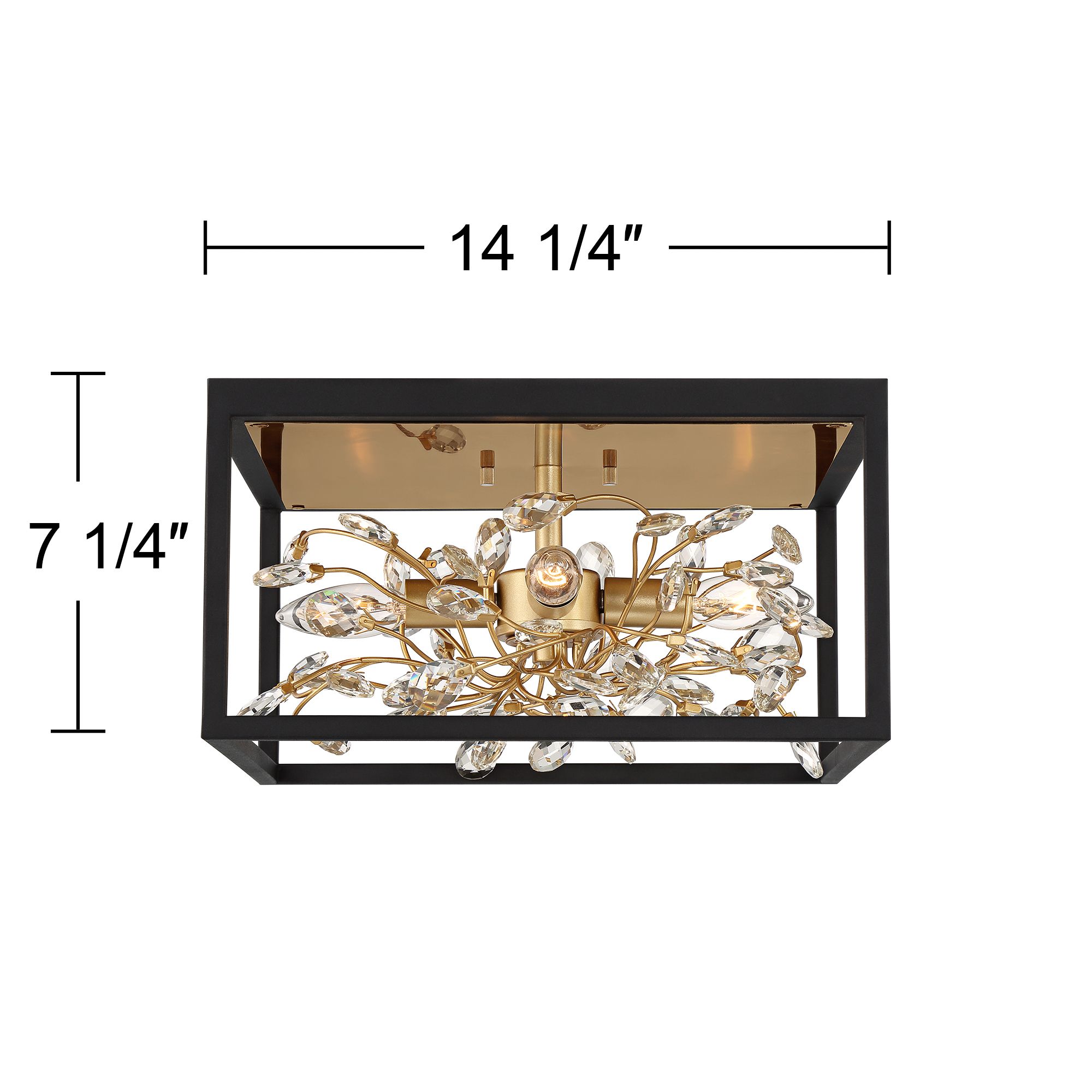 Possini Euro Carrine 14 1/4" Wide Black Gold Flushmount Ceiling Light in scene