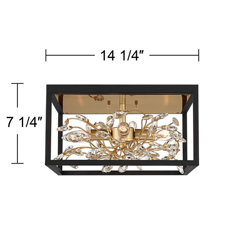 Image 7 Possini Euro Carrine 14 1/4 inch Wide Black Gold Flushmount Ceiling Light more views