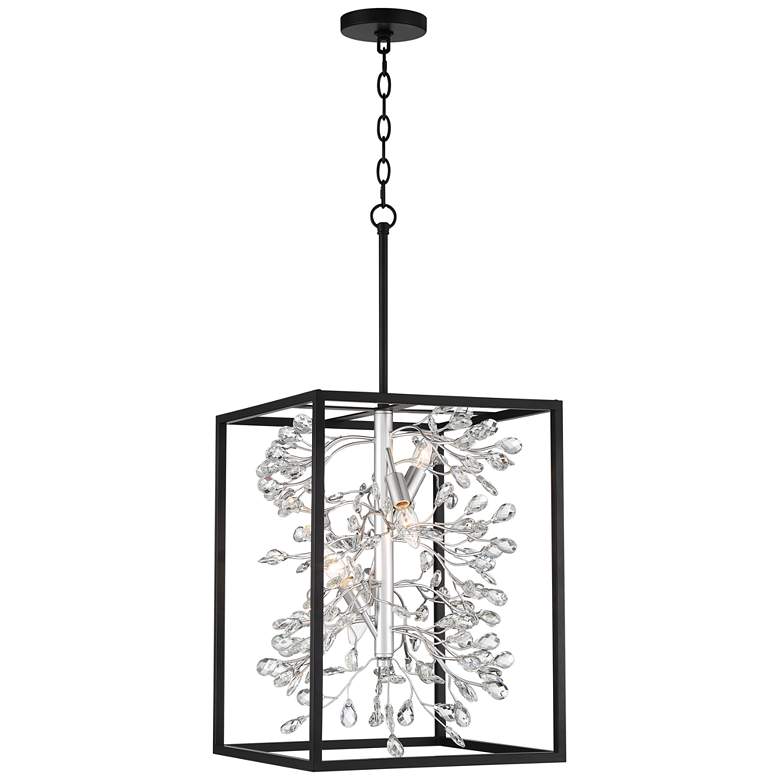 Image 6 Possini Euro Carrine 15 1/4 inch Black and Crystal 4-Light Pendant Light more views