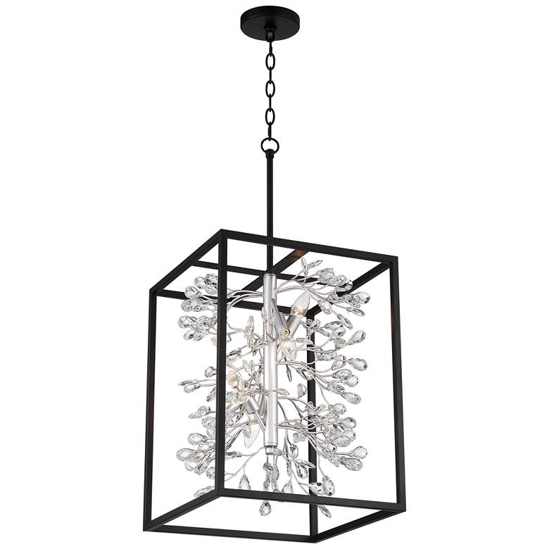 Image 7 Possini Euro Carrine 15 1/4 inch Black and Crystal 4-Light Pendant Light more views