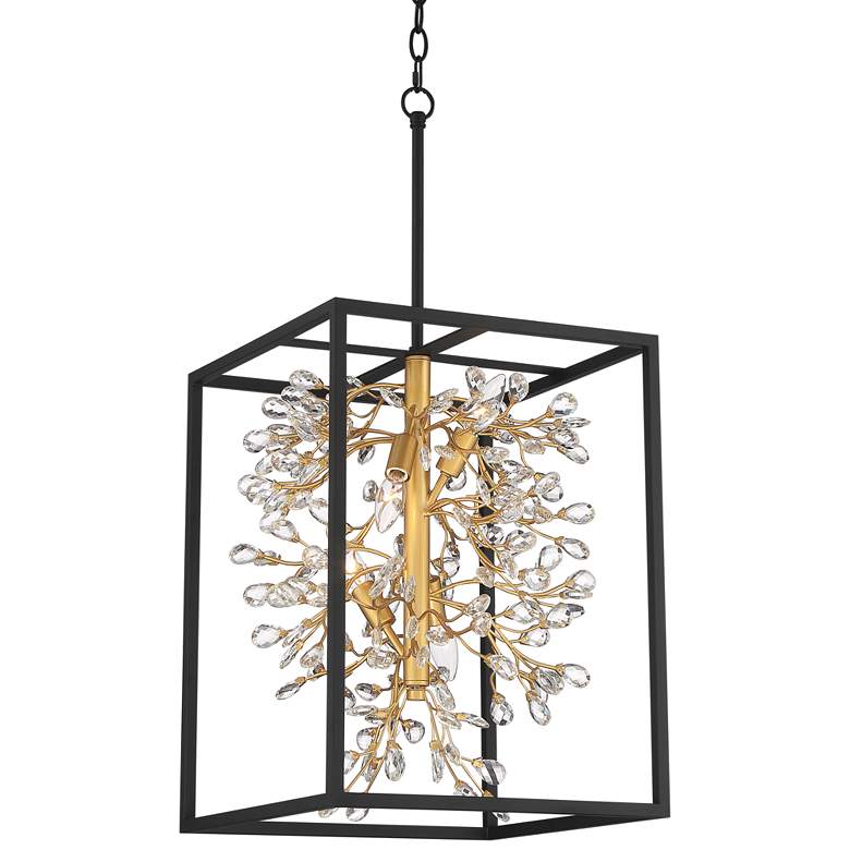 Image 2 Possini Euro Carrine 15 1/4 inch Wide Black and Gold 4-Light Pendant Light