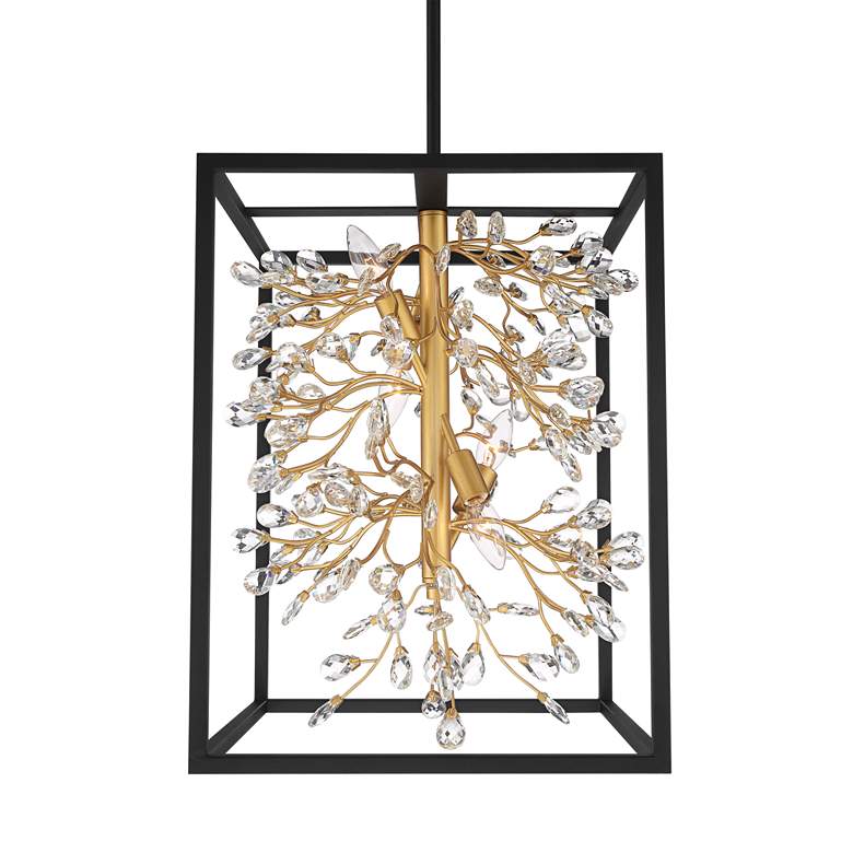 Image 3 Possini Euro Carrine 15 1/4 inch Wide Black and Gold 4-Light Pendant Light more views