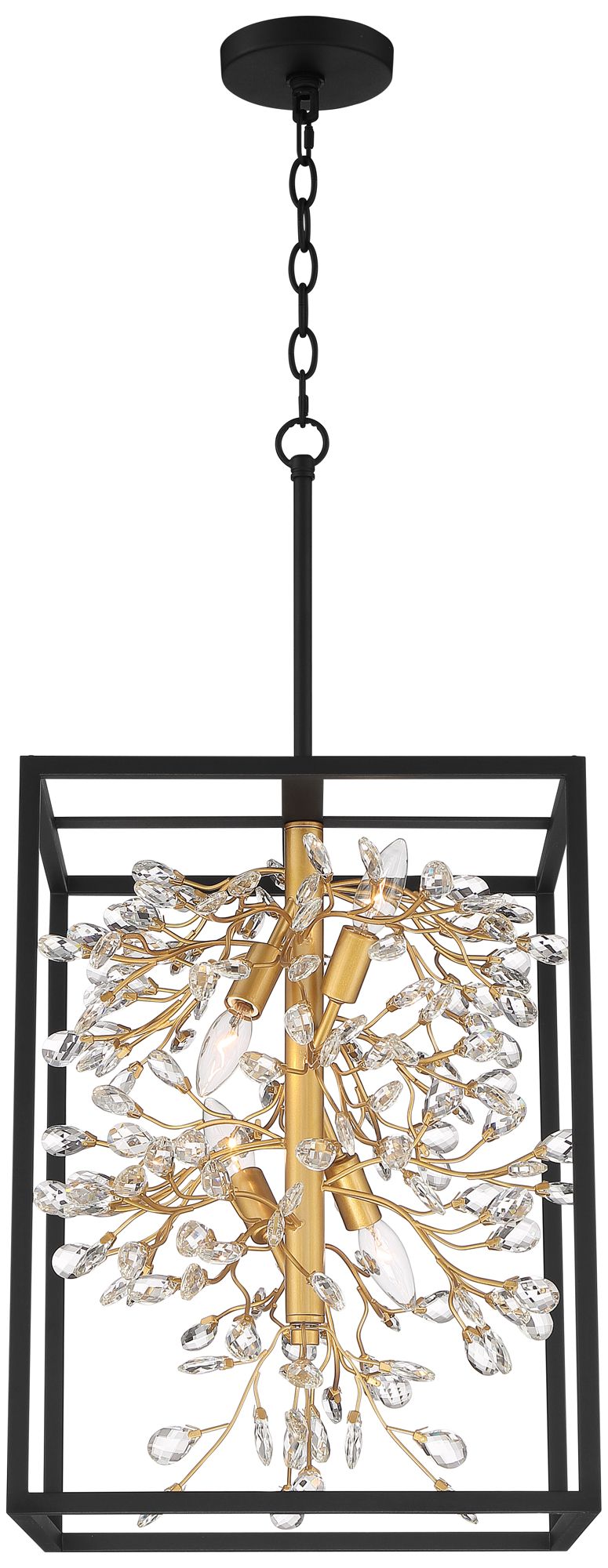 Watch A Video About the Possini Euro Carrine Black and Gold 4 Light Pendant Light