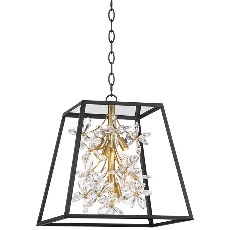 Image 3 Possini Euro Carrine 15 3/4" Wide Black and Gold 5-Light LED Pendant
