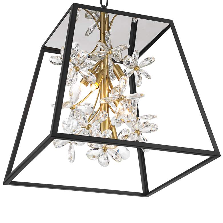 Image 4 Possini Euro Carrine 15 3/4" Wide Black and Gold 5-Light LED Pendant more views