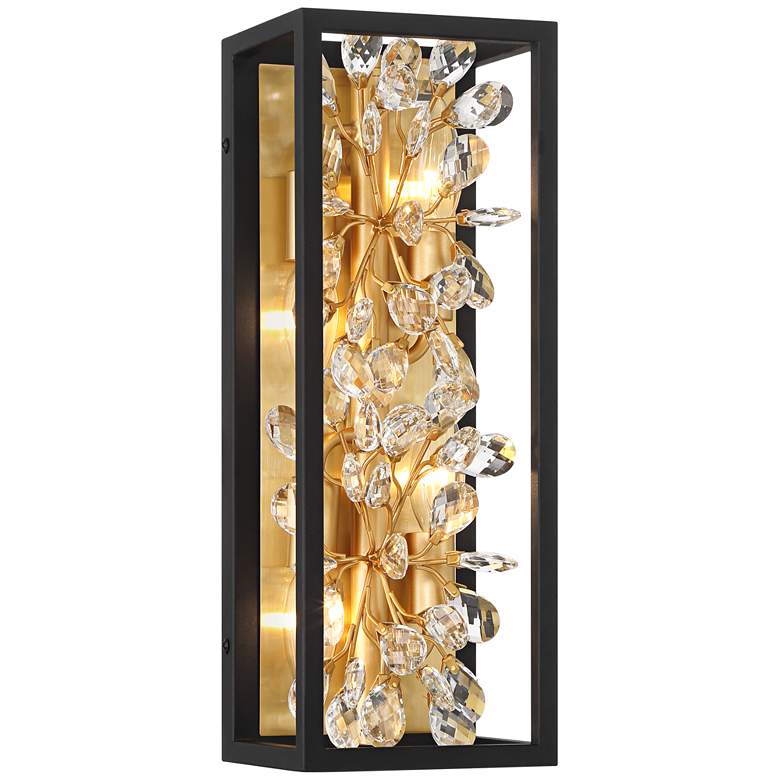 Image 3 Possini Euro Carrine 16"H Black and Gold Plated 4-Light Wall Sconce