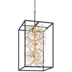 Possini Euro Carrine 20" Wide Modern Black and Gold 6-Light Pendant