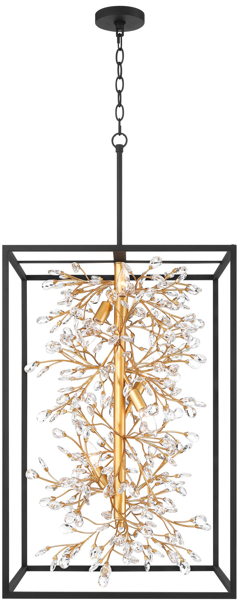 Watch A Video About the Possini Euro Carrine 20 Wide Black and Gold 6 Light Pendant