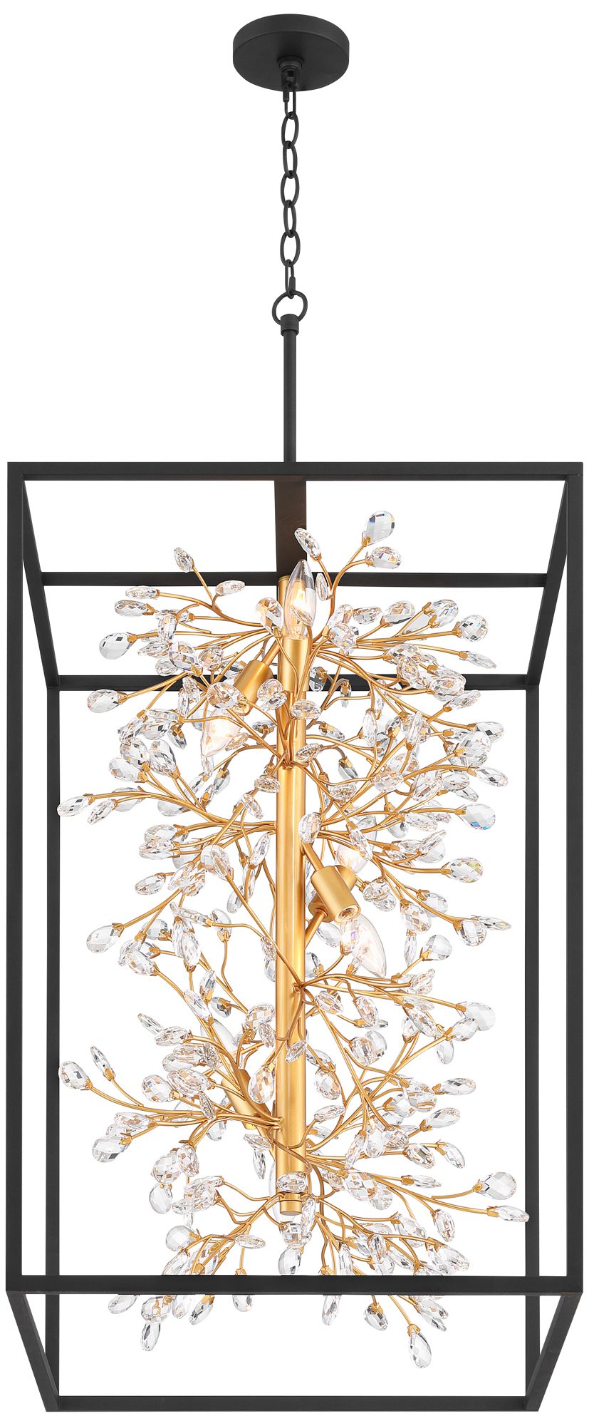 Watch A Video About the Possini Euro Carrine 20 Wide Black and Gold 6 Light Pendant