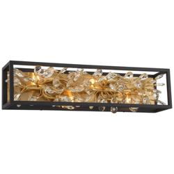 Possini Euro Carrine 24&quot; Wide Black and Gold Plated 4-Light Bath Light