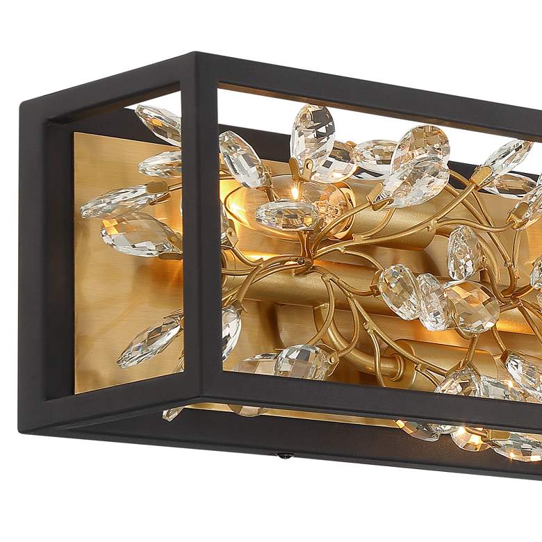 Image 3 Possini Euro Carrine 24 inch Wide Black and Gold Plated 4-Light Bath Light more views
