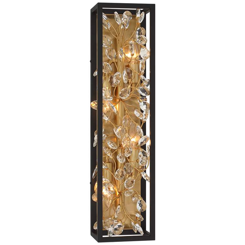 Image 4 Possini Euro Carrine 24 inch Wide Black and Gold Plated 4-Light Bath Light more views