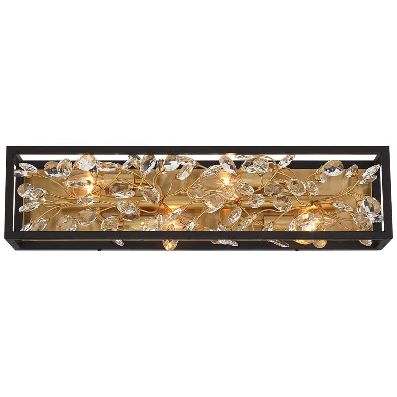 Image 5 Possini Euro Carrine 24 inch Wide Black and Gold Plated 4-Light Bath Light more views