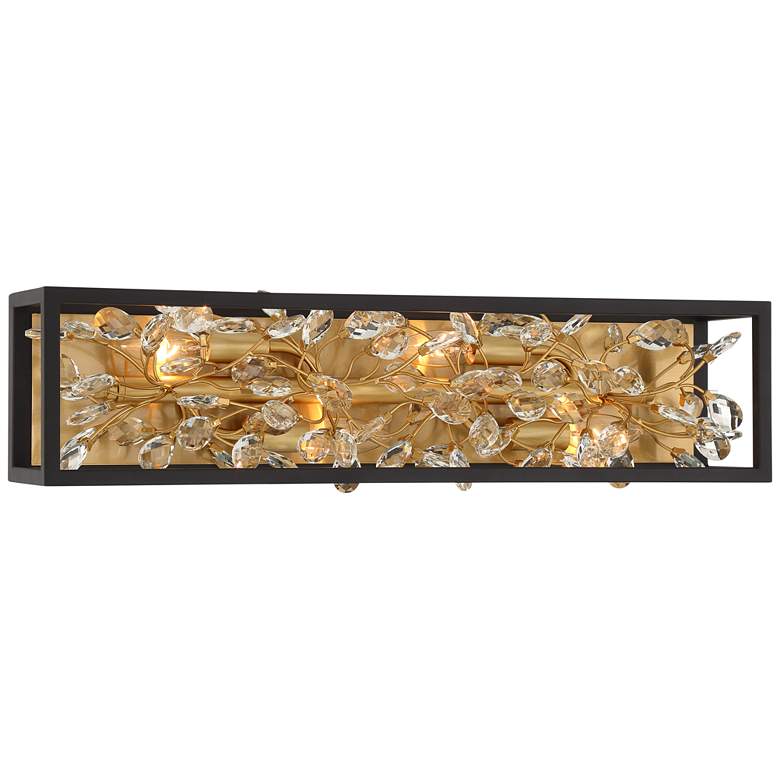 Image 6 Possini Euro Carrine 24 inch Wide Black and Gold Plated 4-Light Bath Light more views