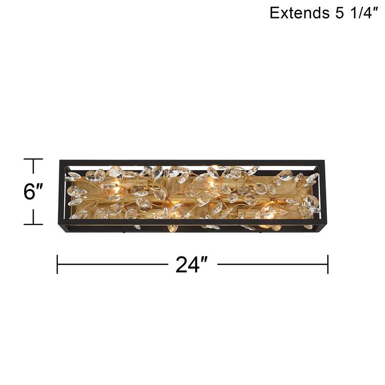 Image 7 Possini Euro Carrine 24" Wide Black and Gold Plated 4-Light Bath Light more views