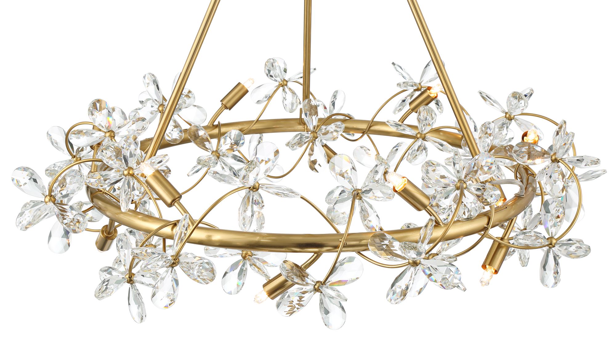 Watch A Video About the Possini Euro Carrine Gold and Flower Crystal Pendant