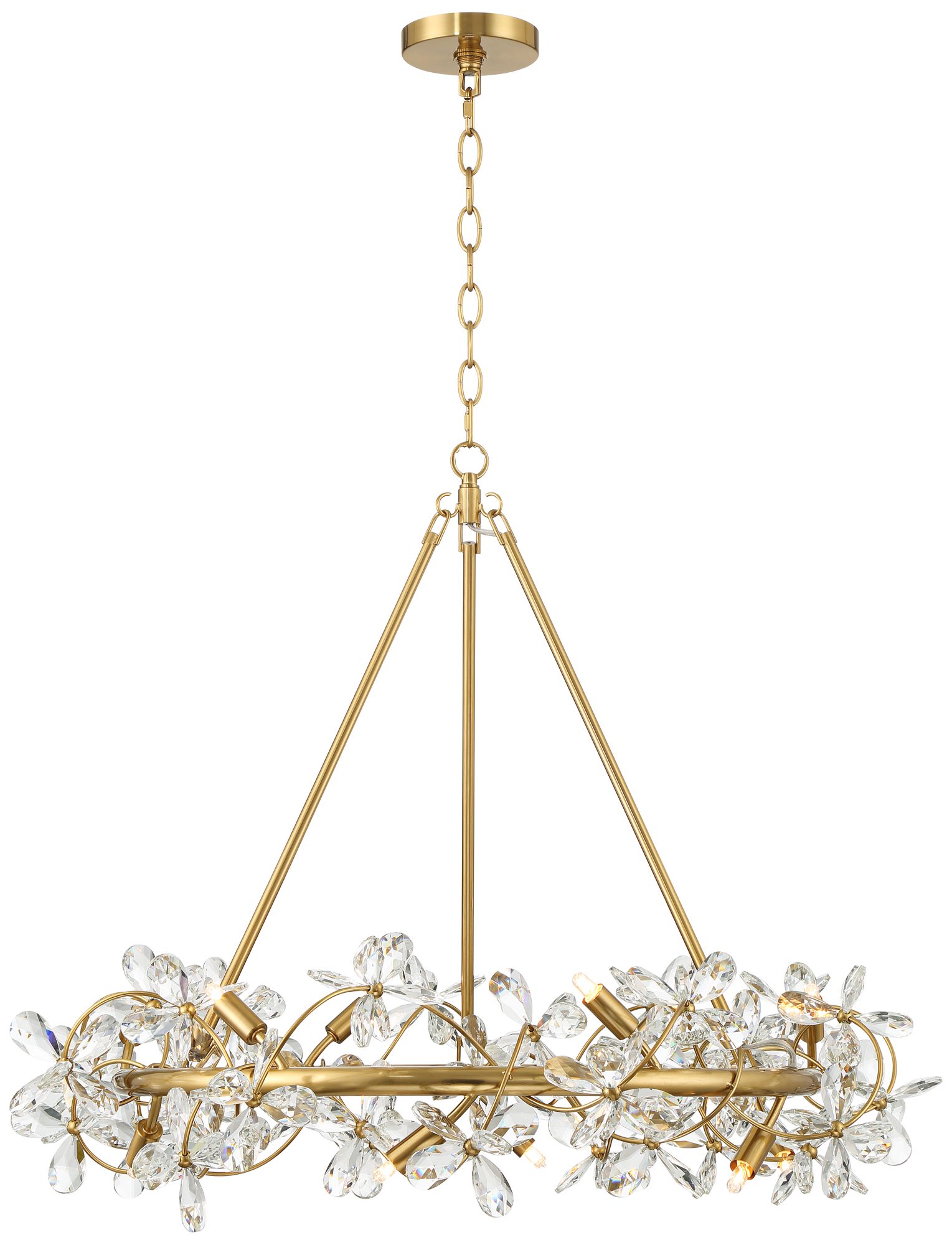 Watch A Video About the Possini Euro Carrine Gold and Flower Crystal Pendant