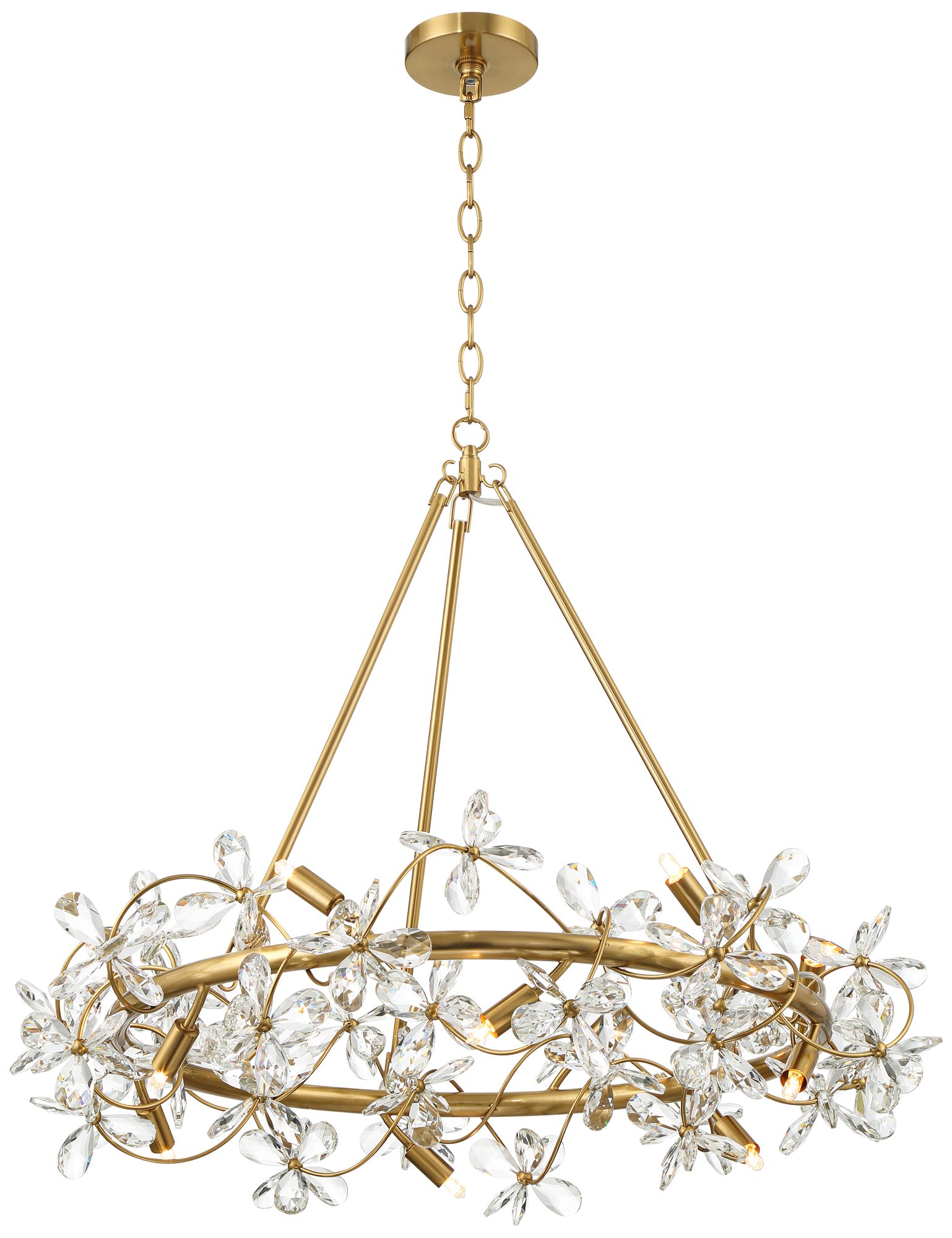 Watch A Video About the Possini Euro Carrine Gold and Flower Crystal Pendant