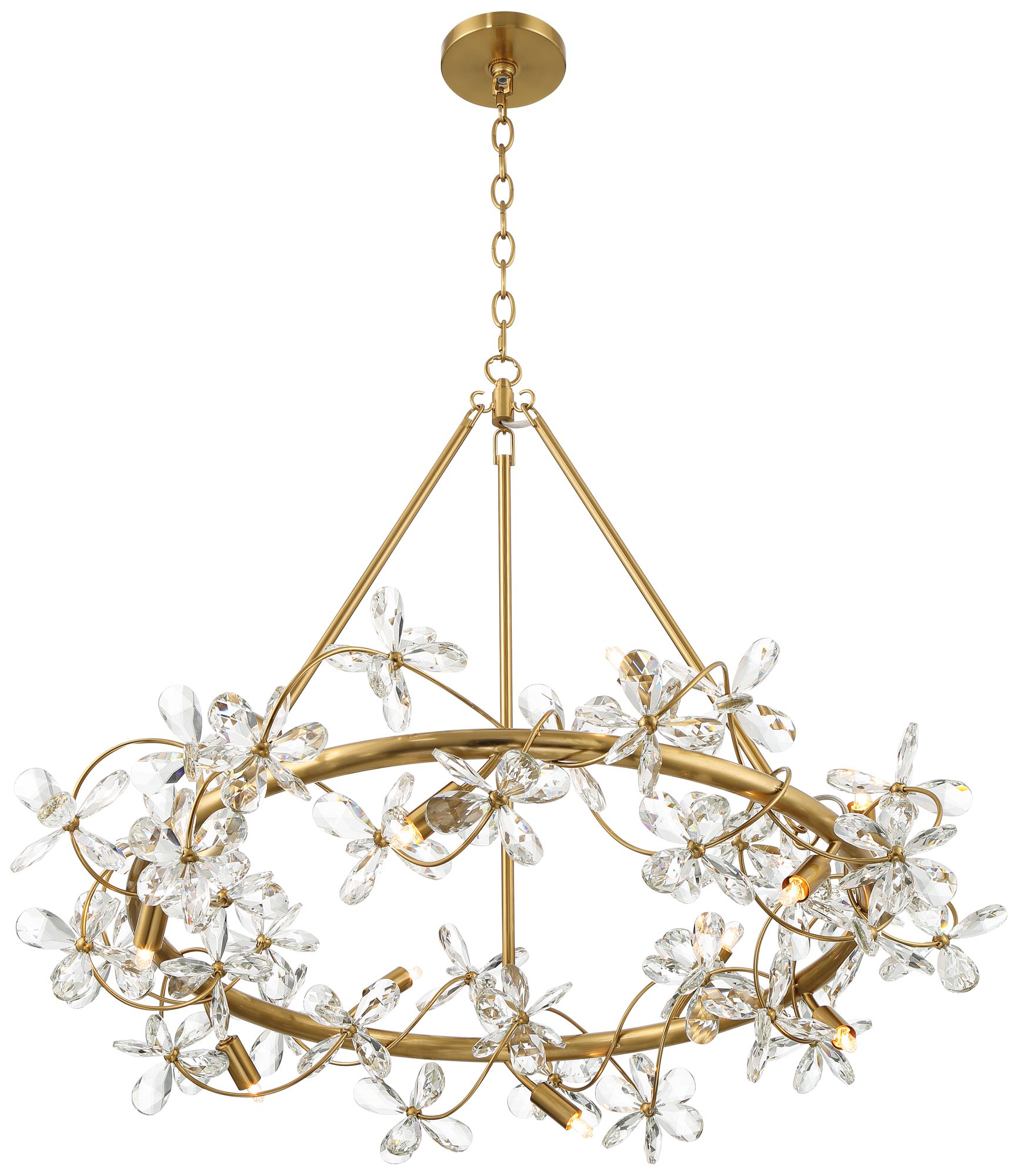 Watch A Video About the Possini Euro Carrine Gold and Flower Crystal Pendant