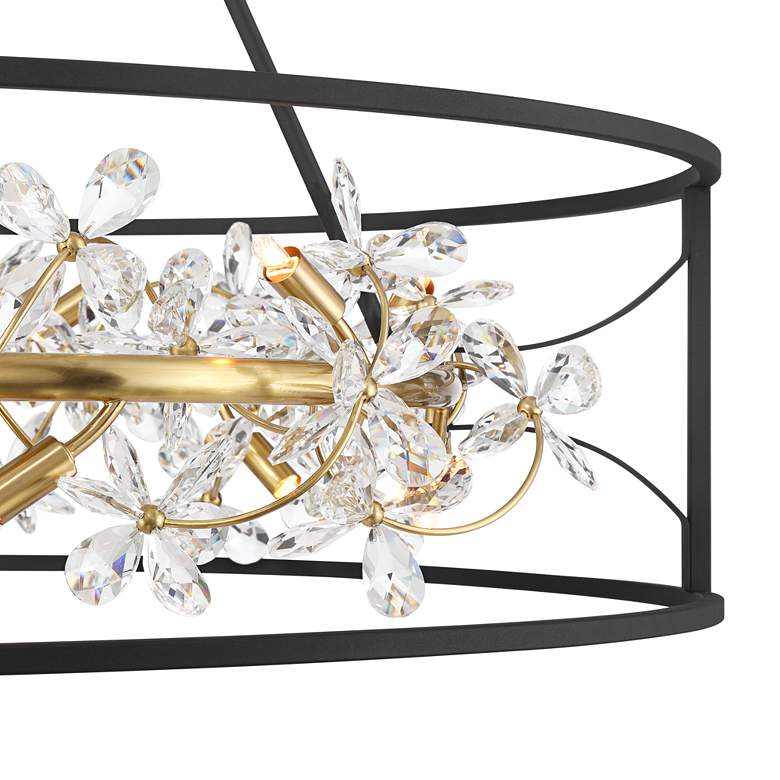 Image 4 Possini Euro Carrine 35" Wide Black and Gold 12-Light LED Ring Pendant more views