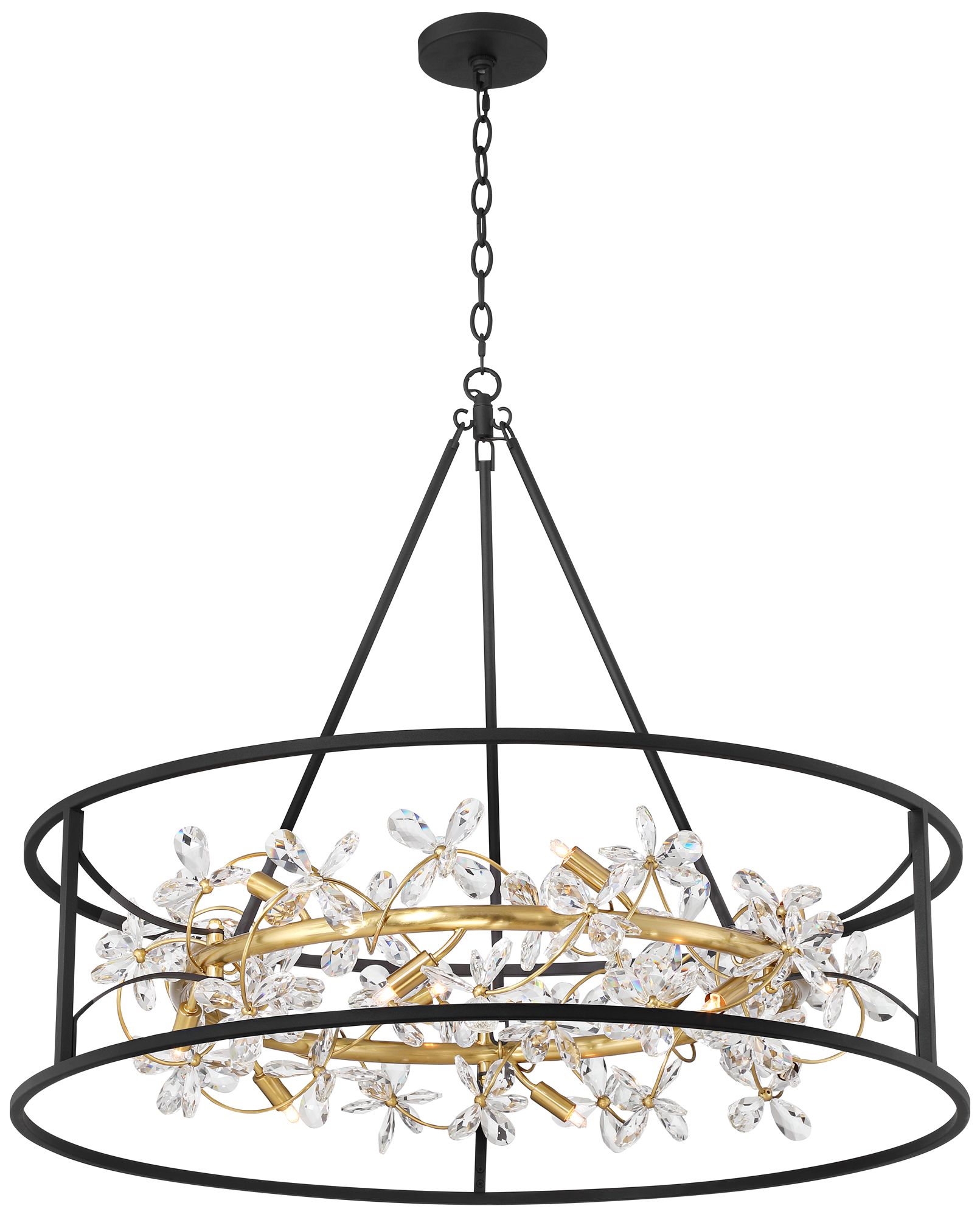 Watch A Video About the Possini Euro Carrine Black and Gold 12 Light LED Ring Pendant