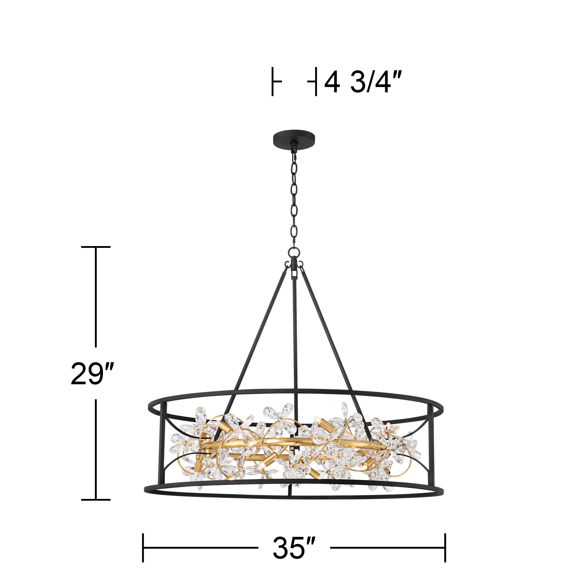 Watch A Video About the Possini Euro Carrine Black and Gold 12 Light LED Ring Pendant