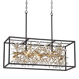 Image3 of Possini Euro Carrine 38 1/2" Wide Black Gold Kitchen Island Pendant