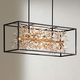 Image2 of Possini Euro Carrine 38 1/2" Wide Black Gold Kitchen Island Pendant