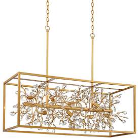Image2 of Possini Euro Carrine 38 1/2" Wide Gold Crystal 8-Light Island Pendant