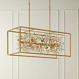 Image1 of Possini Euro Carrine 38 1/2" Wide Gold Crystal 8-Light Island Pendant
