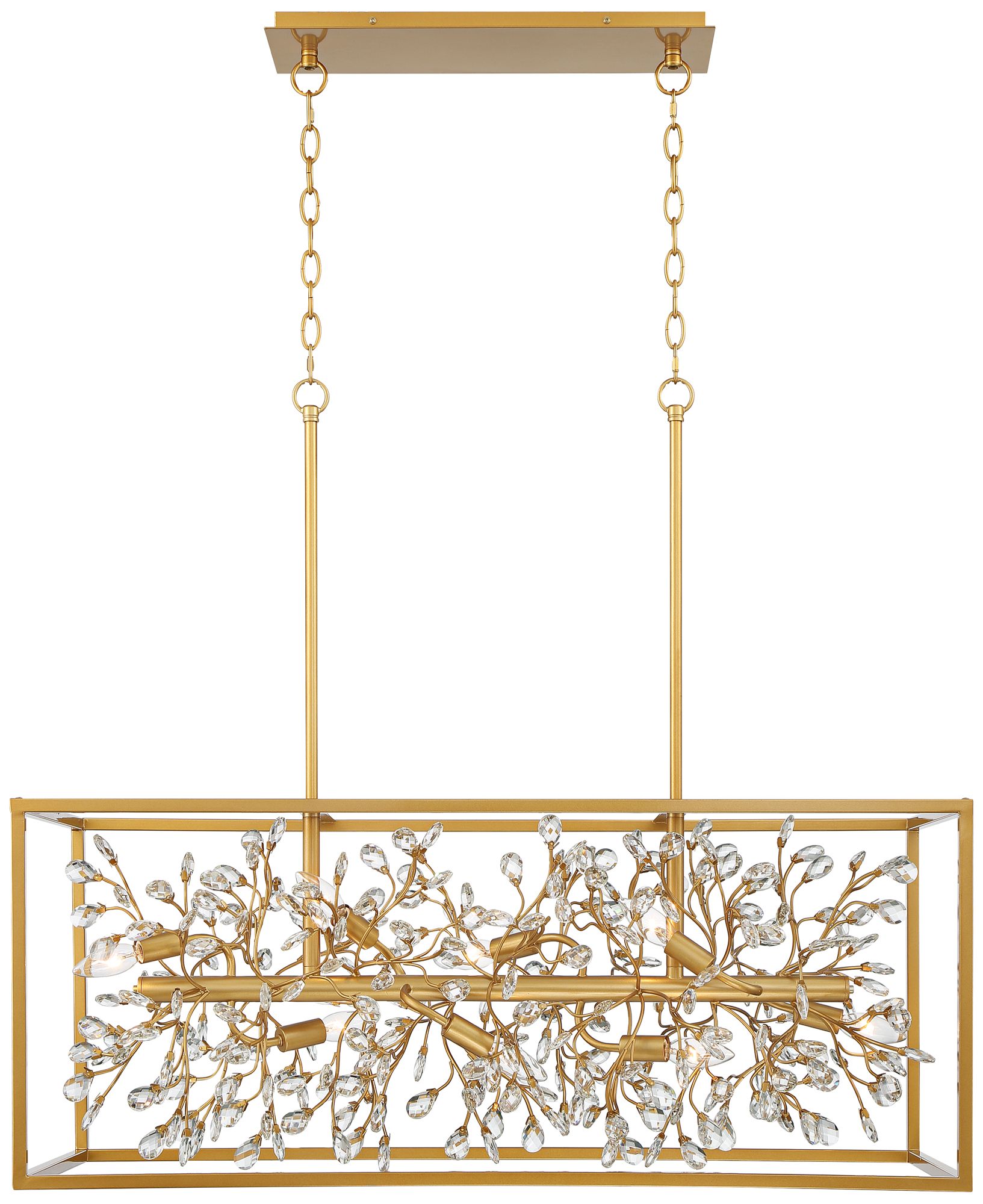 Possini Euro Carrine 38 1/2" Wide Gold Crystal 8-Light Island Pendant