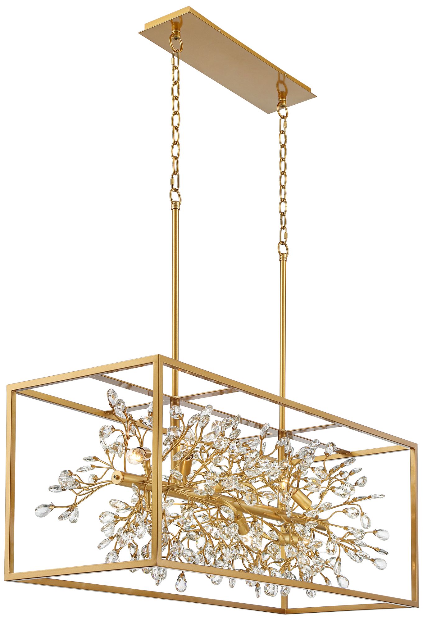 Possini Euro Carrine 38 1/2" Wide Gold Crystal 8-Light Island Pendant