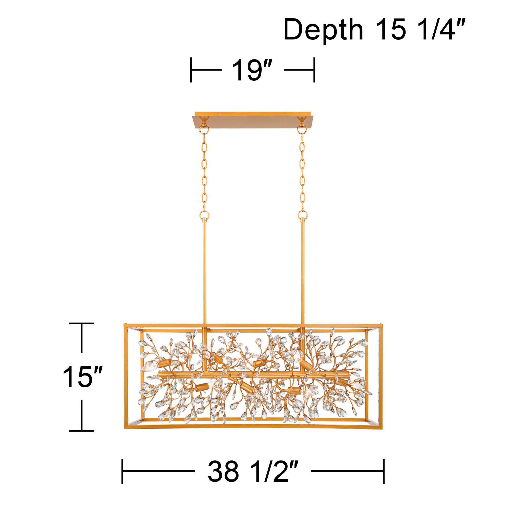 Possini Euro Carrine 38 1/2" Wide Gold Crystal 8-Light Island Pendant