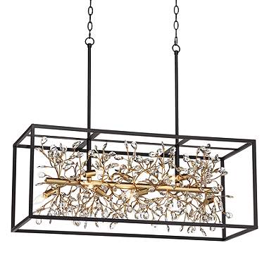 Possini Euro Carrine 38 1/2" Wide Black Gold Kitchen Island Pendant