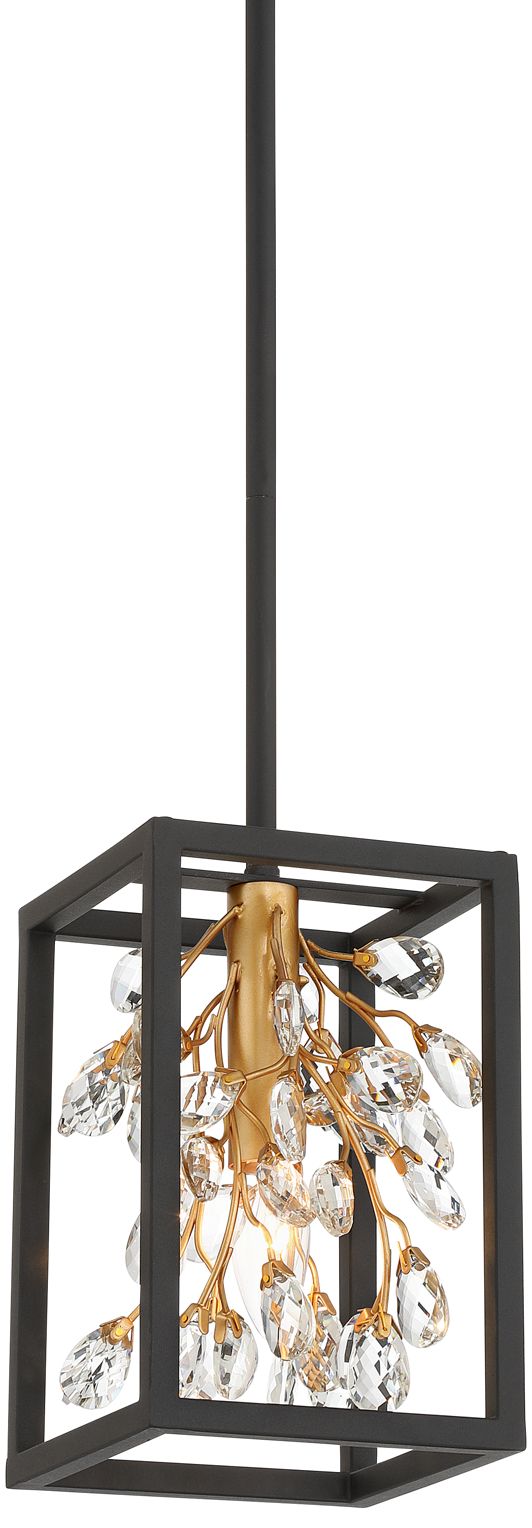 Image 3 Possini Euro Carrine 6" Wide Black and Gold Mini Pendant Light