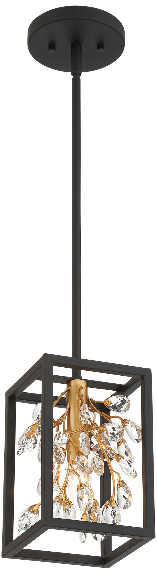 Possini Euro Carrine 6" Wide Black and Gold Mini Pendant Light in scene