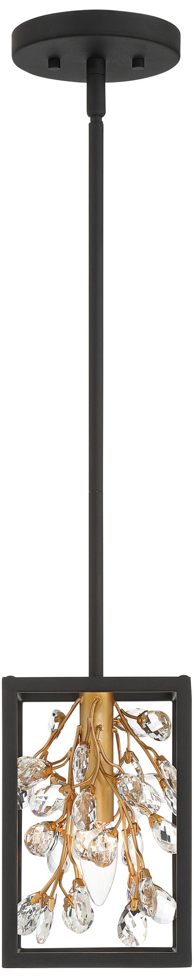 Possini Euro Carrine 6" Wide Black and Gold Mini Pendant Light in scene