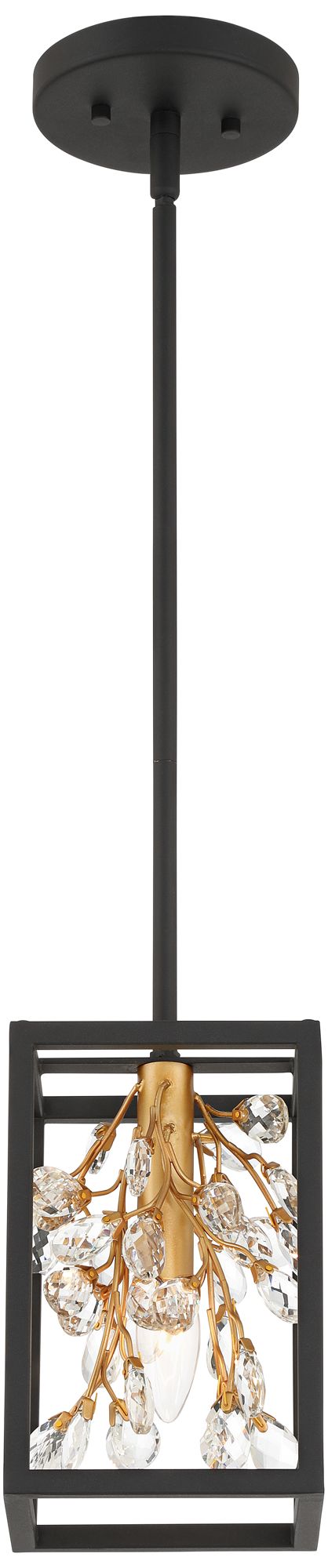 Possini Euro Carrine 6" Wide Black and Gold Mini Pendant Light in scene