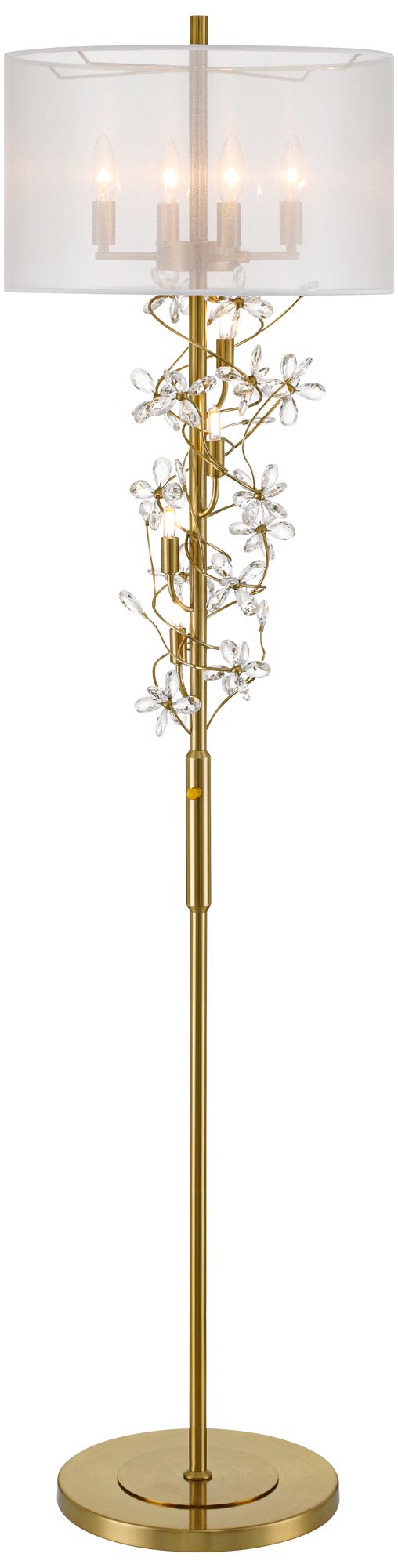 Possini Euro Carrine 71 1/2" Crystal Spray 8-Light  Gold Floor Lamp