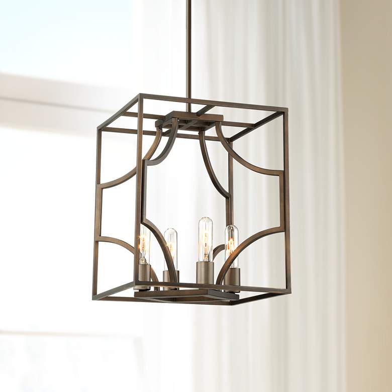 Image 1 Possini Euro Carrington 14" Wide Bronze 4-Light Pendant