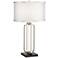 Possini Euro Carroll Chrome Double Drum Shade Table Lamp