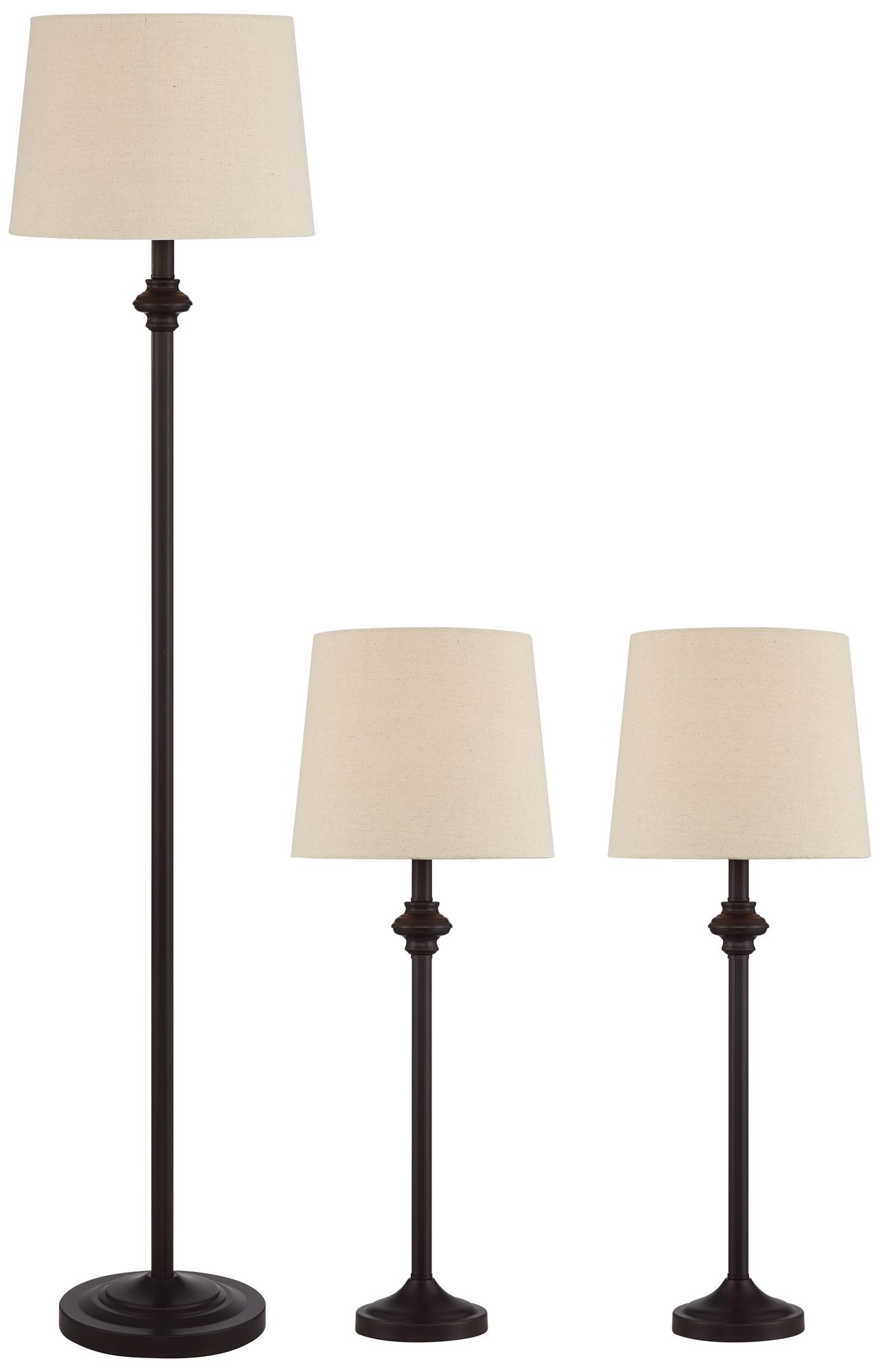 Image 2 Possini Euro Carter Bronze Floor and Table Lamps Set of 3