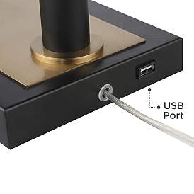 Image5 of Possini Euro Cartwright 32" Brass Black USB Desk Lamps Set of 2 more views