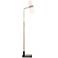 Possini Euro Cartwright Antique Brass and Black Chairside Arc Floor Lamp