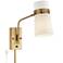 Possini Euro Cartwright Antique Brass Plug-In Wall Lamp with Cord Cover
