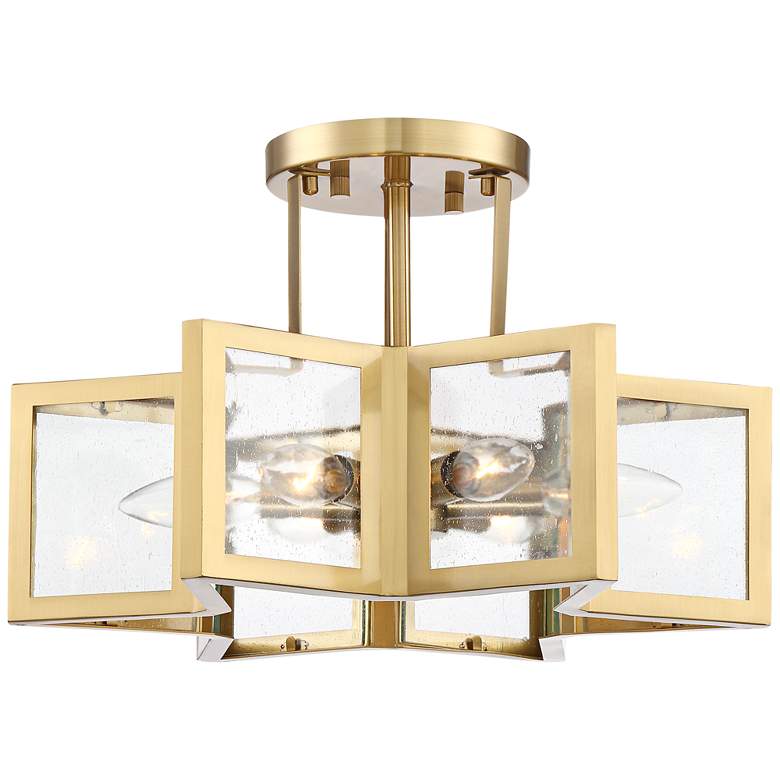 Image 5 Possini Euro Casa Star 16 inch Warm Antique Brass 6-Light Ceiling Light more views