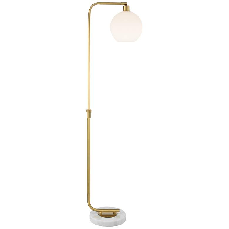 Image 3 Possini Euro Casaba Adjustable Height Marble Base Chairside Arc Floor Lamp
