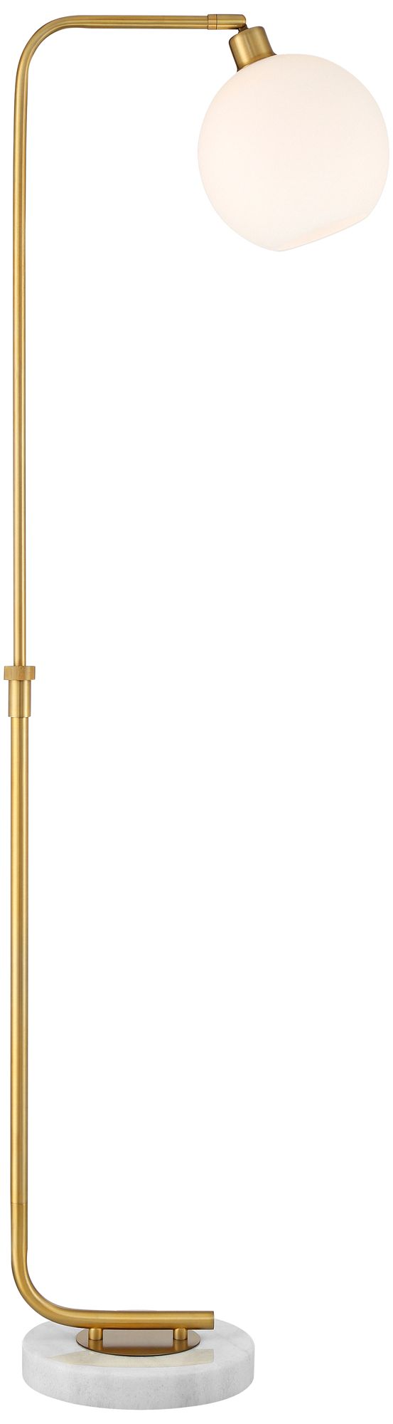 Watch A Video About the Possini Euro Casaba Chairside Arc Floor Lamp with Marble Base