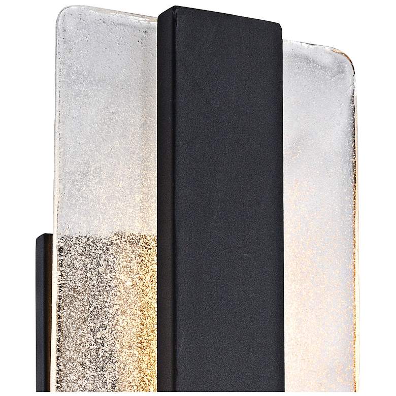 Image 4 Possini Euro Cascadia 11 3/4" High Black Piastra Glass LED Wall Sconce more views